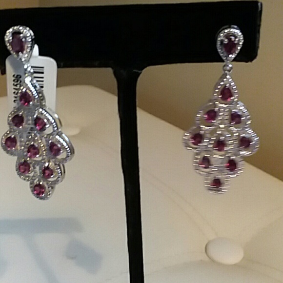 LC Jewelry - RHODALITE GARNET EARRINGS, SIZE 2"